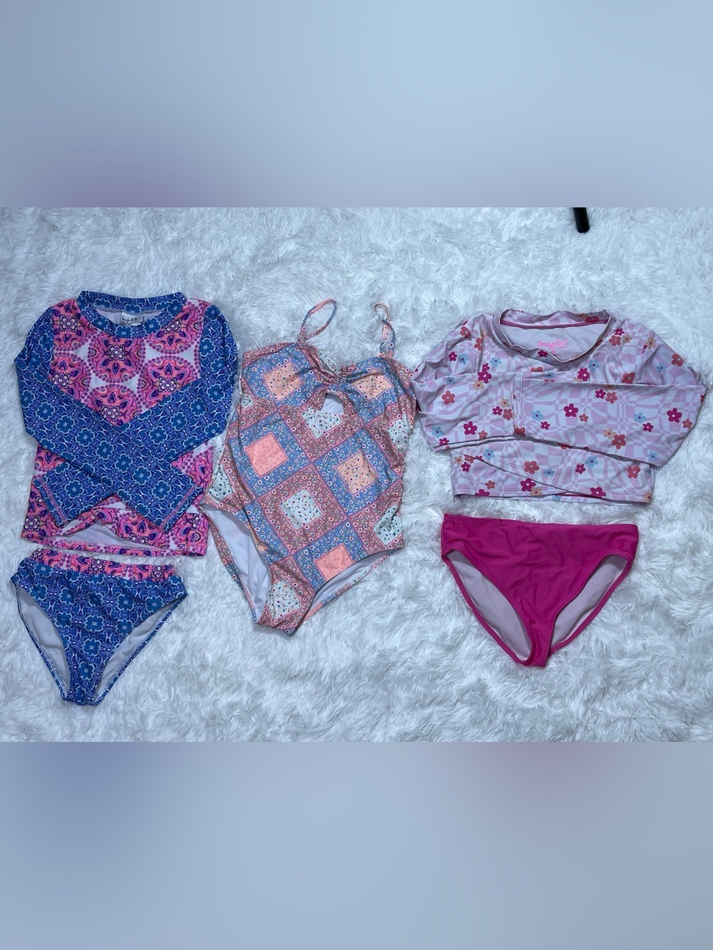 Bundle Girl’s Floral 3 swimsuits Size 12 and 10 excellent Condition